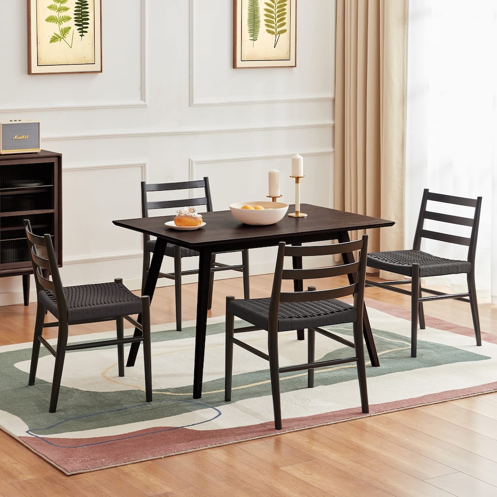 Simple Accent Chair Black Office Chair Reception Chair Set of 2 Side Chair Kitchen Chair with Wood Legs