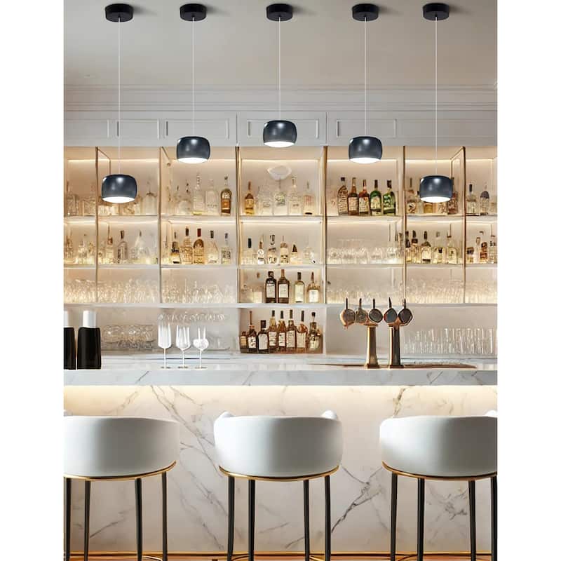 Justice Design Group Frascati LED 1-Light Mini-Pendant - Matte Black Finish