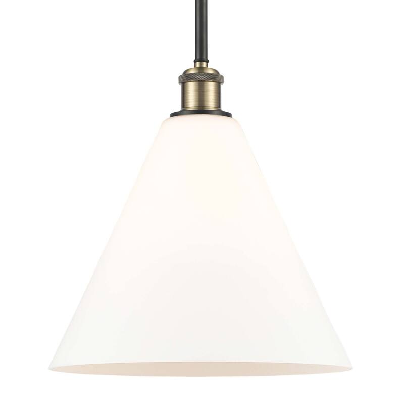 Innovations Lighting 516-1S-13-12 Berkshire Pendant Berkshire 12" Wide - Black Antique Brass / Matte White