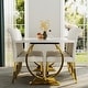 preview thumbnail 122 of 193, 65 inch Faux Marble Dining Table Set with Boucle Dining Chairs