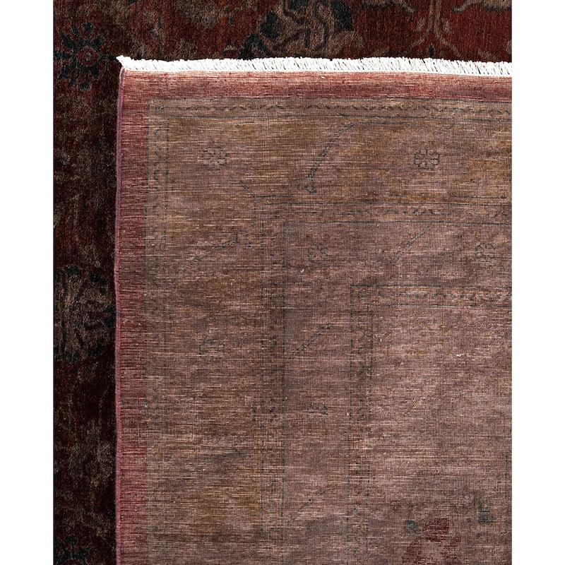 Overdyed One-of-a-Kind Hand-Knotted Area Rug - Red - 12' 3" x 15' 3"