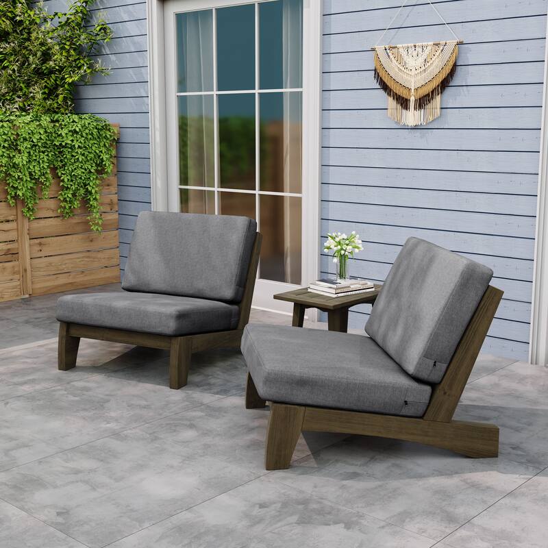 Outdoor Sectional Furniture Teak Conversation Set with Side Table