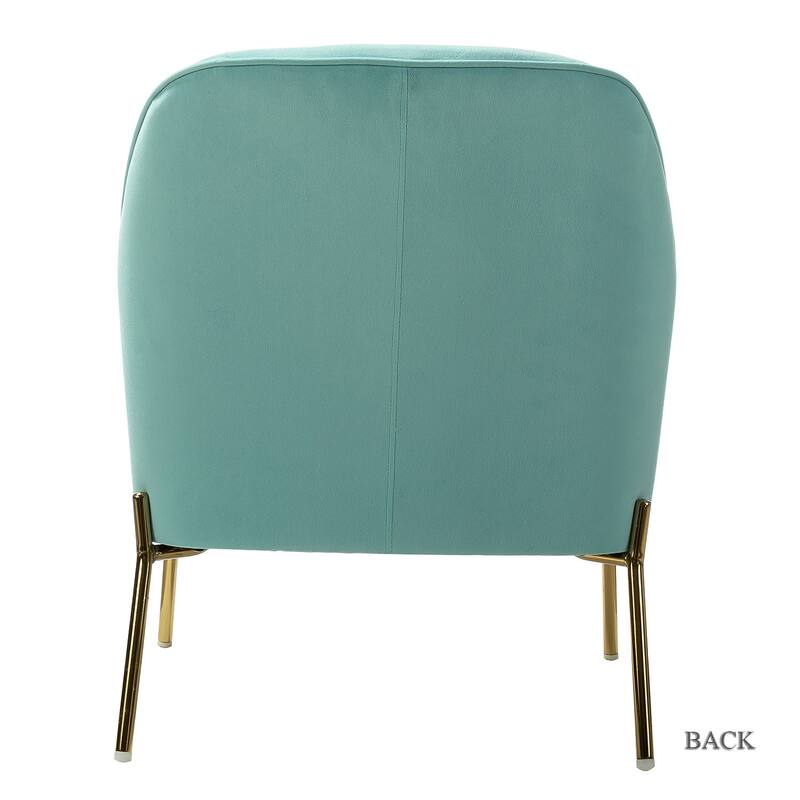 Marina Modern Velvet Accent Chair with Golden Legs Set of 2 by HULALA HOME