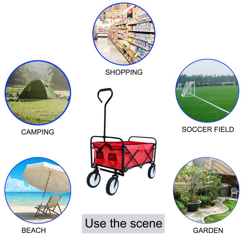 Folding Wagon Garden Shopping Beach Cart