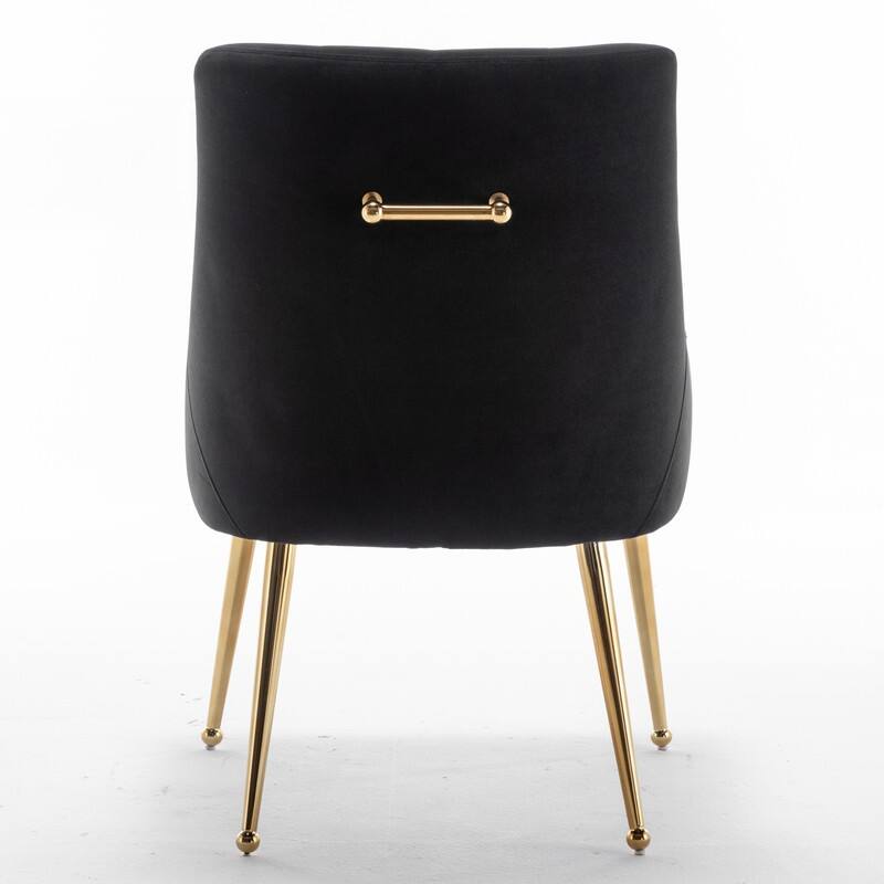 Modern Dining Chairs Set of 2, Upholstered Accent Chair Tufted Back Armless Chair with Back Pull
