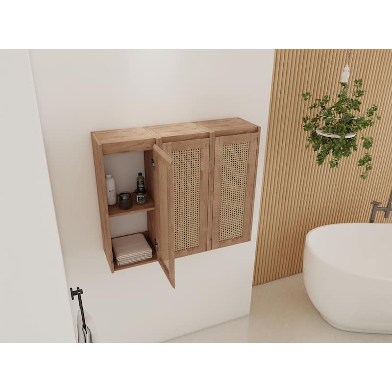 36" Bathroom Side Cabinet,Soft Close Doors,Float Mounting Design