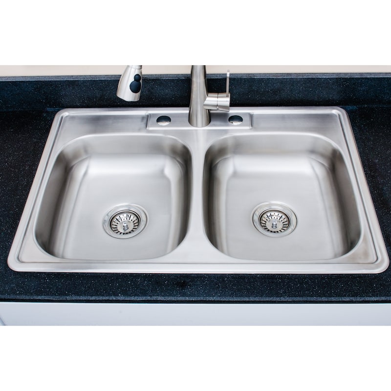 Wells Sinkware 22 Gauge ADA Topmount Double Bowl Stainless Steel