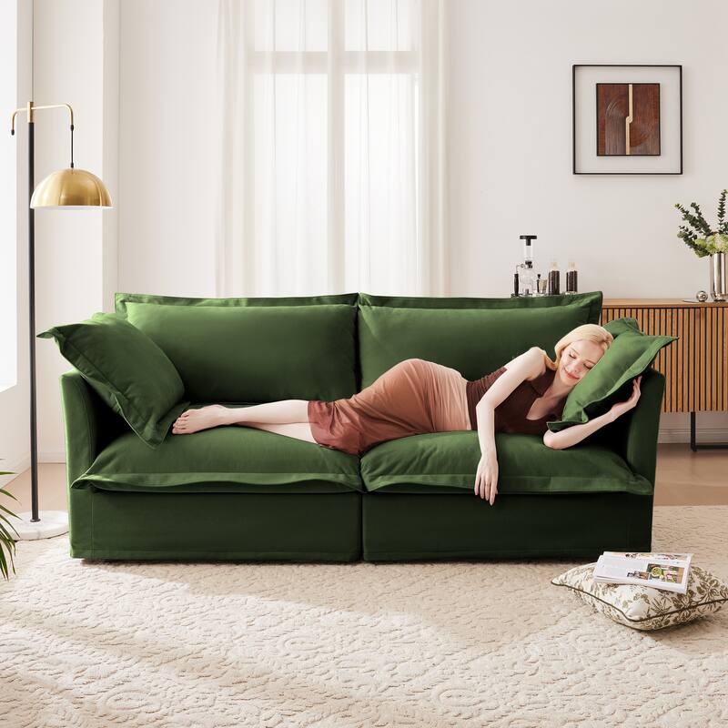 83.4″ Chenille Modular 3-Seater Sofa with Washable Covers & 300 lb Capacity