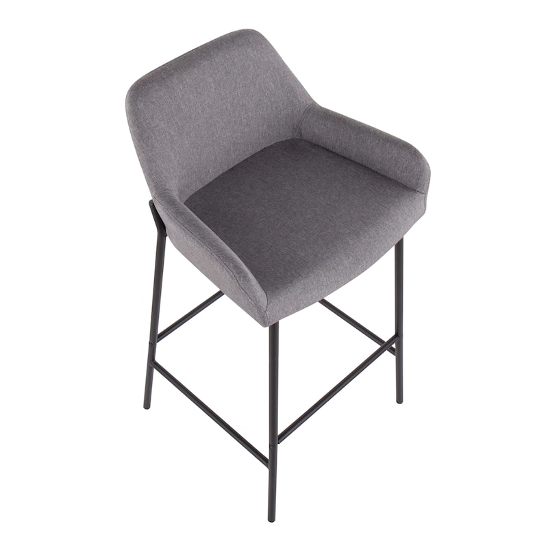 Carbon Loft Galotti Black Fixed-Height Upholstered Bar Stool - Set of 2