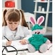 preview thumbnail 6 of 4, DolliBu Rose Gold Bunny Doctor Plush Toy with Scrub Uniform and Cap - 8 inches
