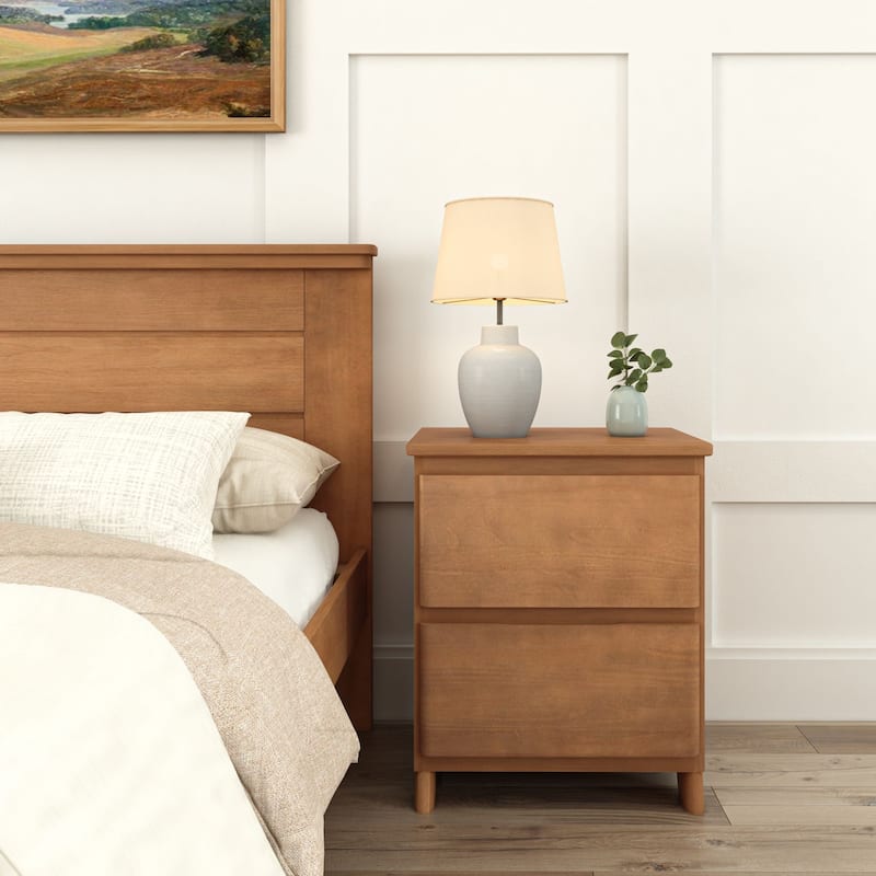 Max and Lily Farmhouse Nightstand with 2 Drawers