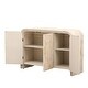 preview thumbnail 10 of 34, Wood Textured Curved Sideboard Storage Cabinet with Gold Handles
