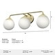 preview thumbnail 11 of 12, Hunter Hepburn 3 Light Vanity Wall Light, Damp-Rated - Vintage, Mid-Century Modern, Glam