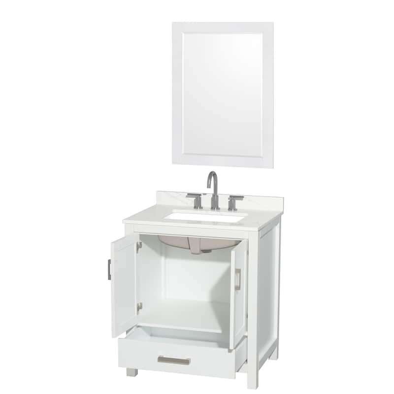 Wyndham Collection WCS141430S-QTZ-US3M24 Sheffield 30" Free Standing