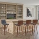 preview thumbnail 61 of 120, Skara Swivel Bar Stool, Upholstered Bar Height Chair with Bentwood Frame