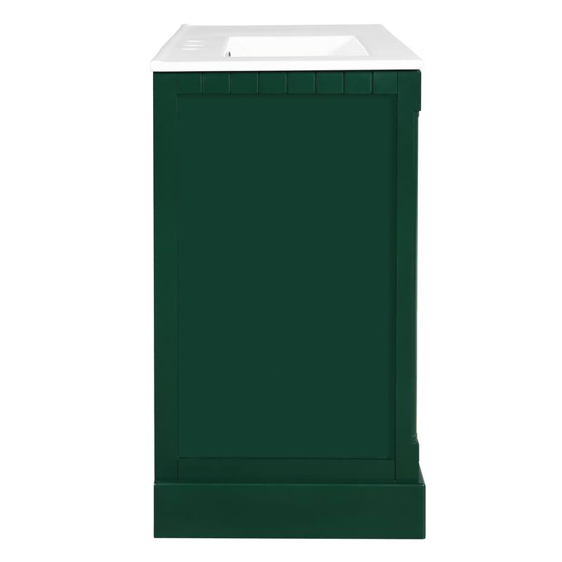 36" Bathroom Vanity with Top, Modern Storage Vanity with Adjustable Shelf