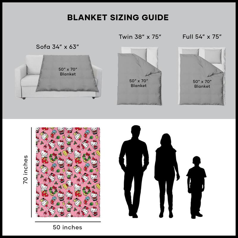 Sanrio Hello Kitty Holiday Hugs Silk Touch Throw Blanket