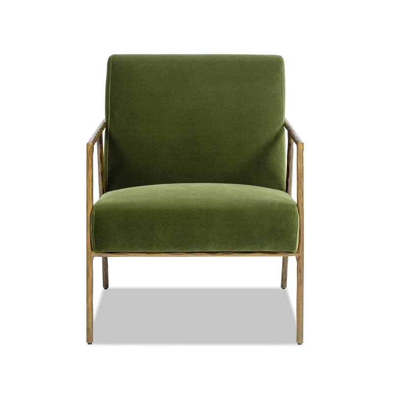 Aerin 24.5" Hammered Brass Velvet Accent Arm Chair