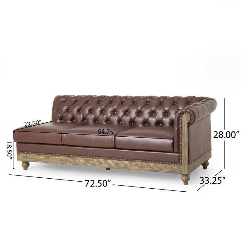 Castalia Chesterfield Tufted 7-seat Sectional Sofa by Christopher Knight Home - 114.00" L x 70.00" W x 31.50" H