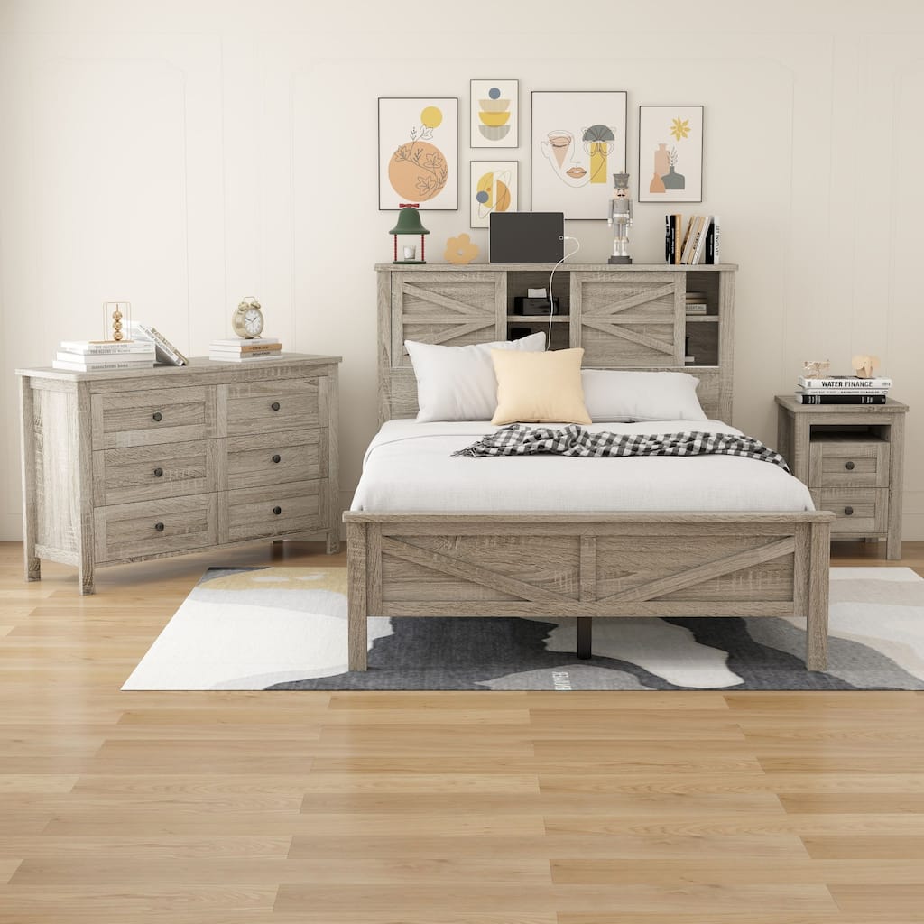 Farmhouse Style Platform Bed
