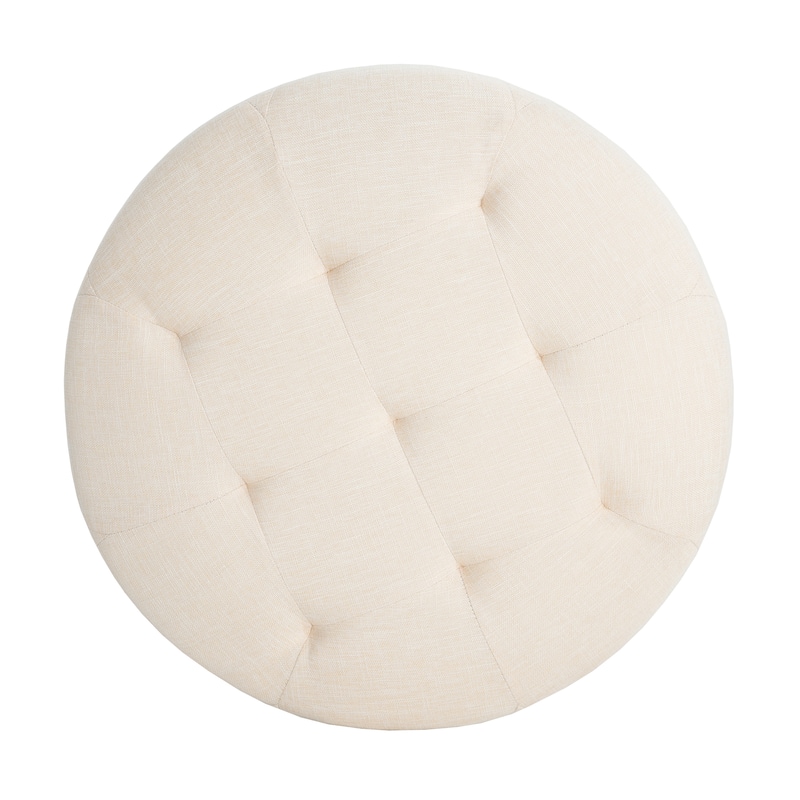 Christopher Knight Home PU Leather Button Tufted Round Ottoman