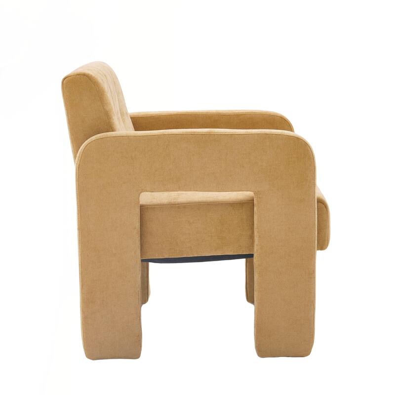 Modern Minimalist Casual Single Armchair Living Room, Bedroom, Office Area Upholstered Chair Comfortable Padded Armchair