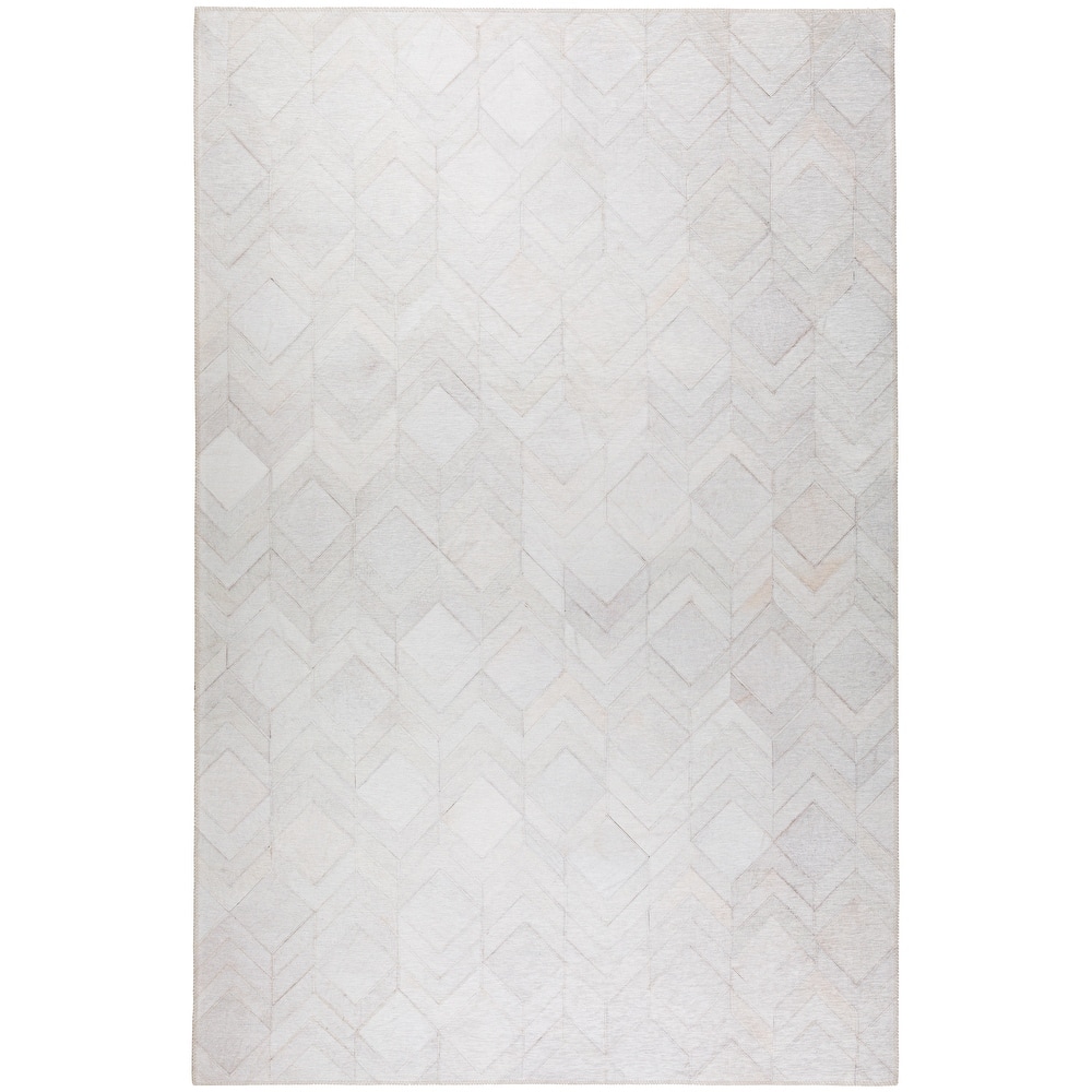 Laredo Chevron Diamond Faux Hide Patchwork Area Rug.