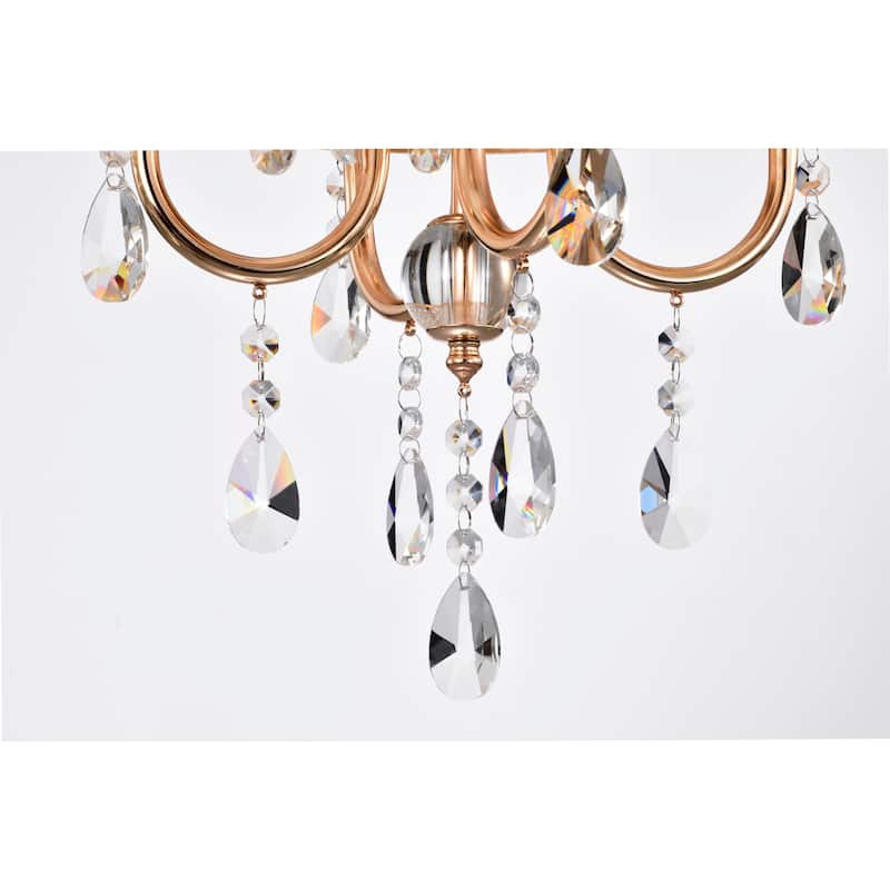 Lucilia 18 Inch Modern-Glam Style Gold Polished Finish Pendant Crystal Lighted Chandelier 4-Light - N/A