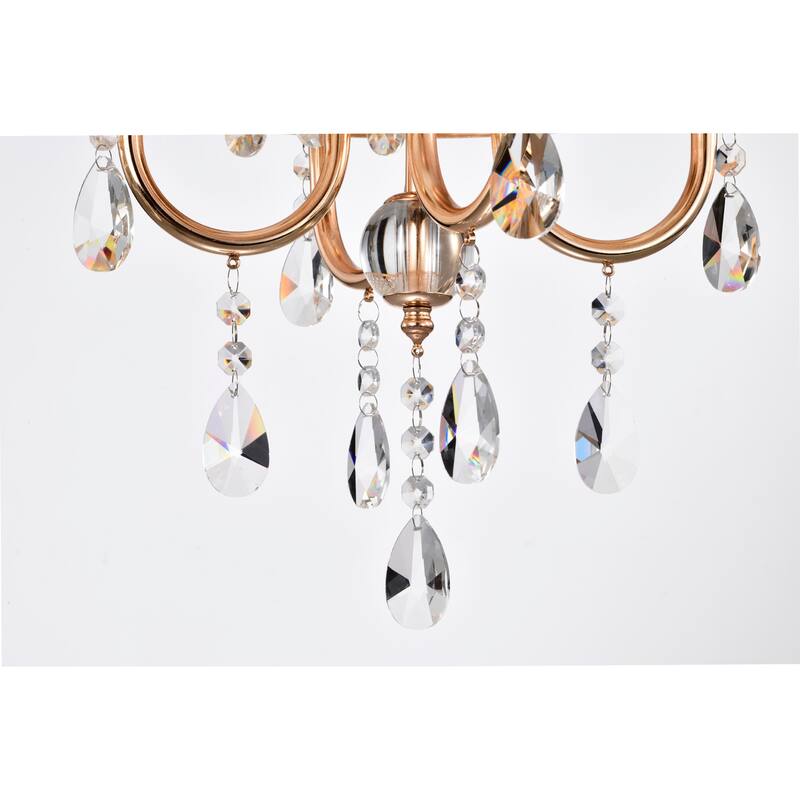 Lucilia 18 Inch Modern-Glam Style Gold Polished Finish Pendant Crystal Lighted Chandelier 4-Light