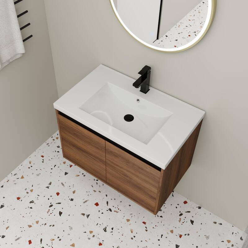 Beingnext 16''/20''/24"/30"/36" Bathroom Vanity with Sink, Floating Bathroom Vanity with Soft Close Door