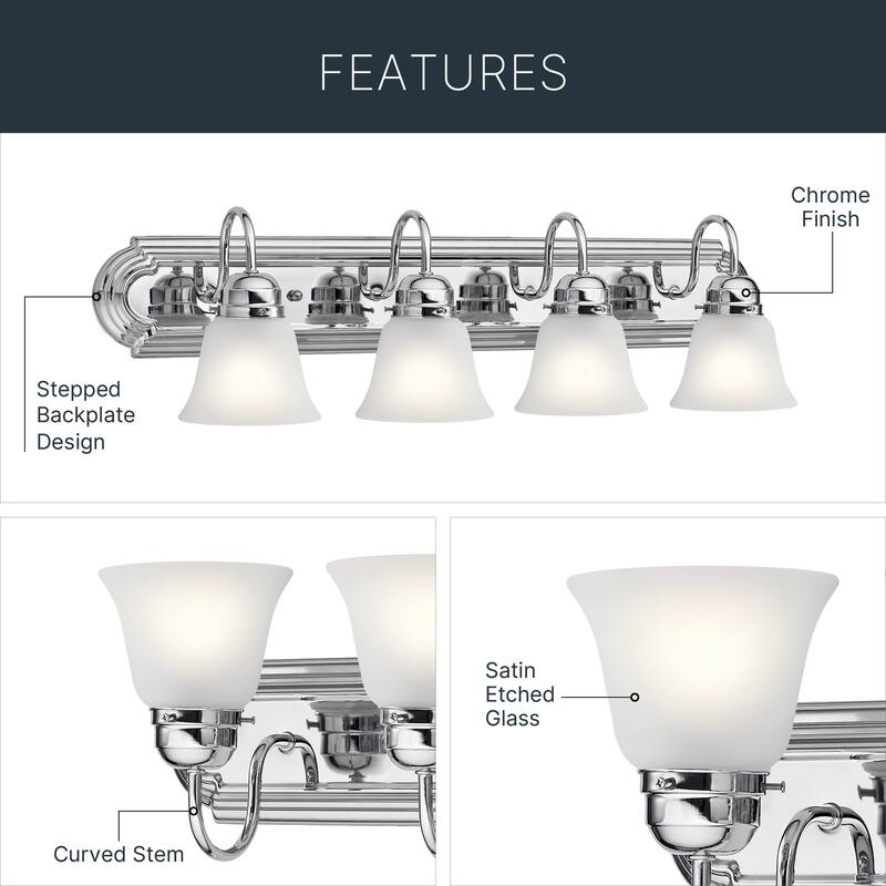 Kichler Lighting Traditional 4-light Chrome Bath/Vanity Light
