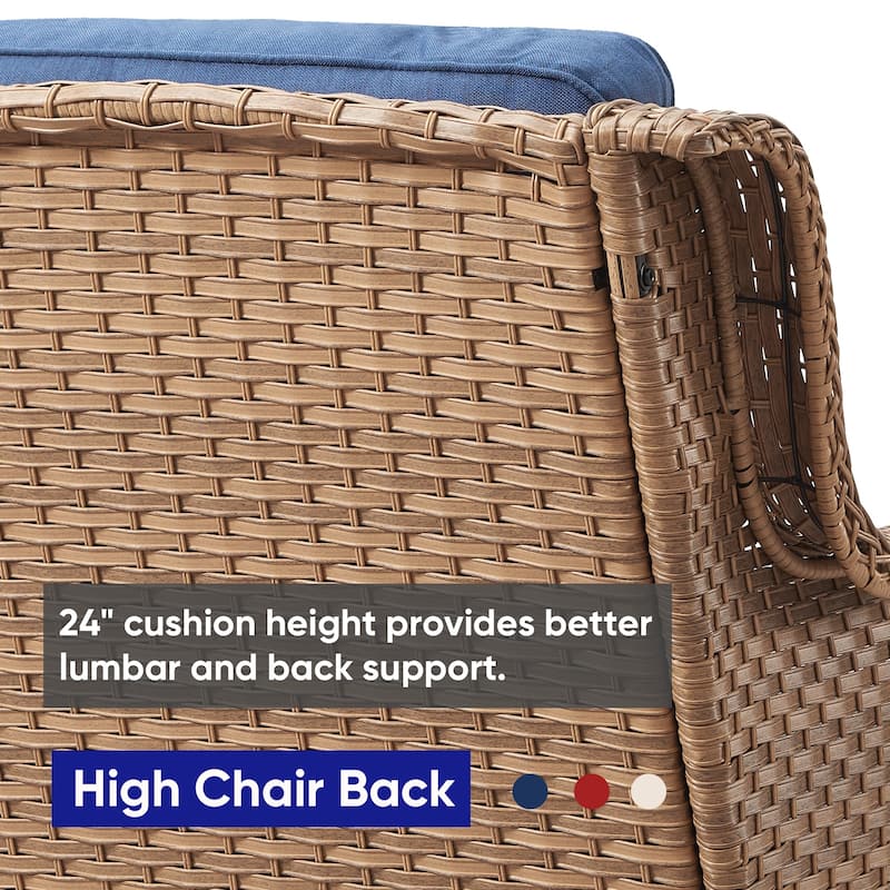 Pocassy Outdoor Wicker Glider Swivel Club Chairs (Set of 2)
