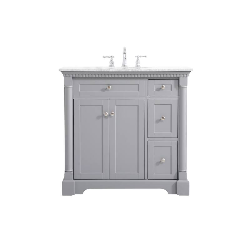 Petal 36 - 48 Inch Single Bathroom Vanity - Grey - 36 Inches