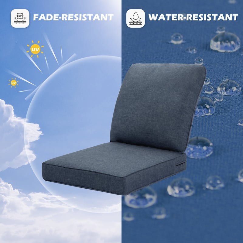 24 x 22 in. 2-Piece Deep Seating Outdoor Lounge Chair Cushions