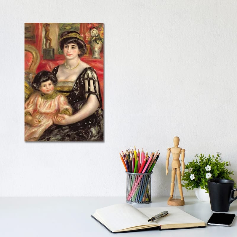 iCanvas "Madame Josse Bernheim-Jeune and her Son Henry, 1910" by Pierre-Auguste Renoir Canvas Print - 12x8x0.75
