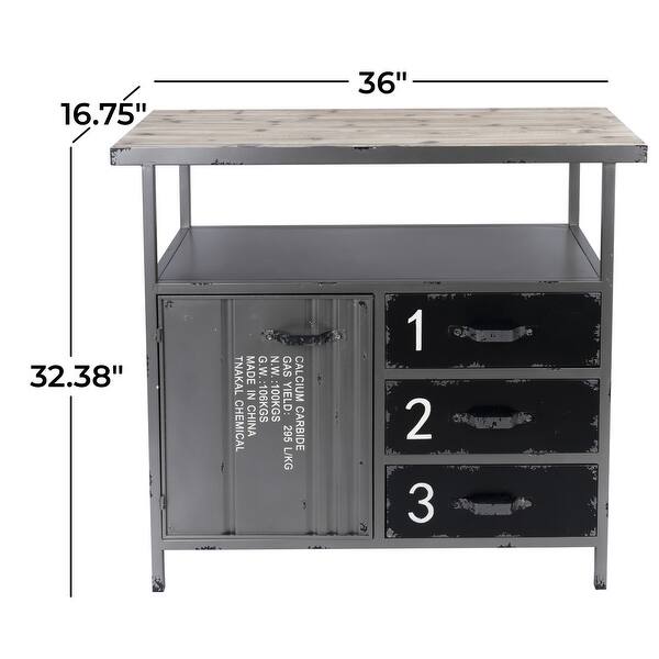 Gray Metal Industrial Cabinet with Numbers and Text
