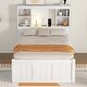 preview thumbnail 3 of 9, Twin Size Platform Bed with Storage Headboard & 3 Drawers, Wooden Bedframe w/ Twin Size Trundle & Charging Station-Antique Brown