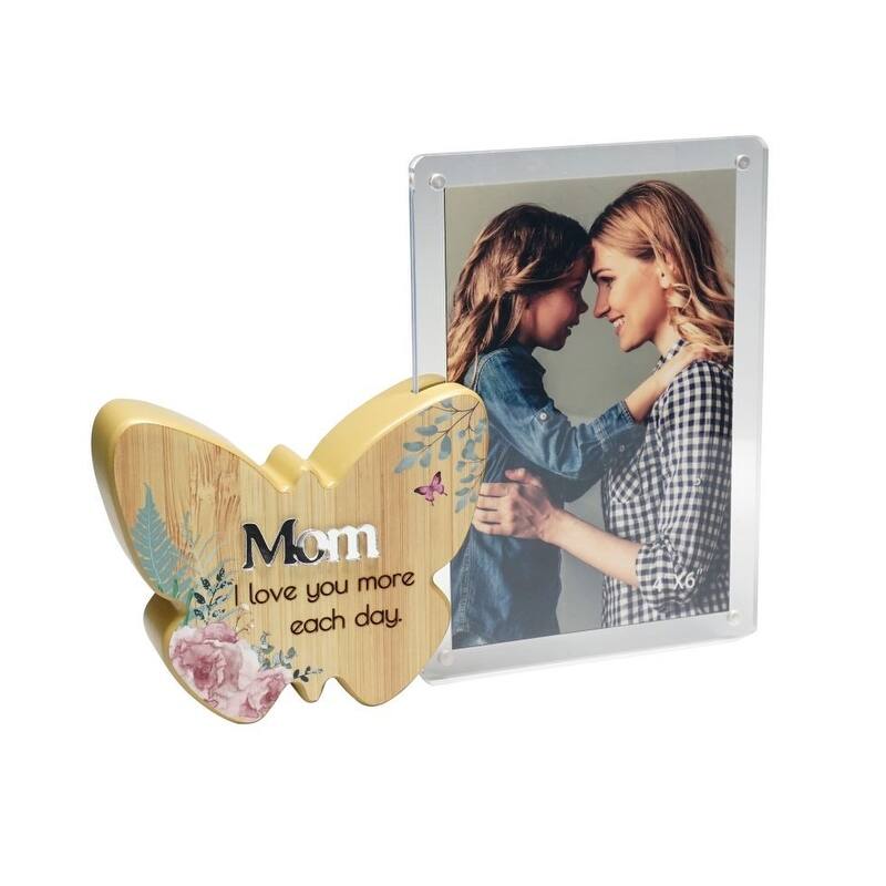 Butterfly With Text And Clear Photo Frame- Mom Photo Frame