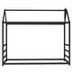 preview thumbnail 8 of 16, House Platform Bed with Roof and Chimney Design, Twin Size - Sturdy Metal Frame for Kids' Room, Black