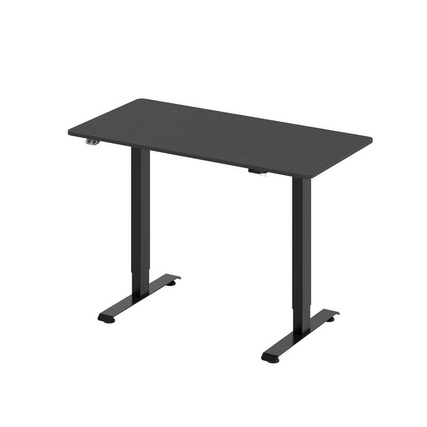 slide 2 of 15, Carlos Modern 47-inch Metal Electric-Powered Adjustable Standing Desk by Furniture of America Black