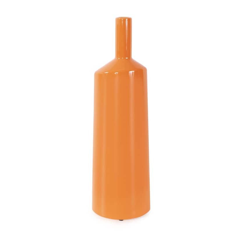 Allan Andrews Contemporary Glossy Orange Ceramic Vase