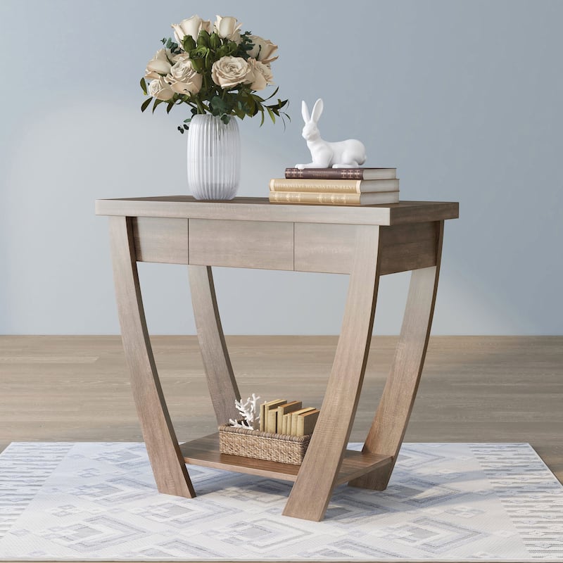 DH BASIC Curved Entryway Storage Sofa Table by Denhour