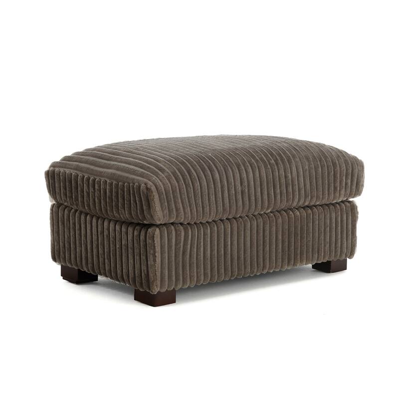40"W Cotton Flannel Modular Sectional Ottoman
