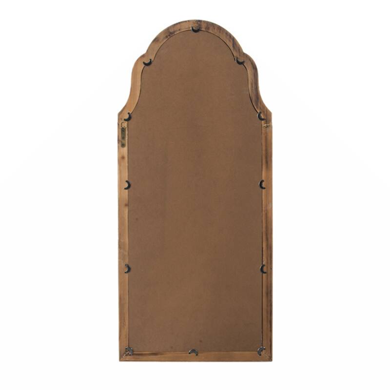 22" x 48" Large Cream & Gold Framed Wall Mirror, Wood Arched Mirror with Decorative Window Look for Living Room, Bathroom