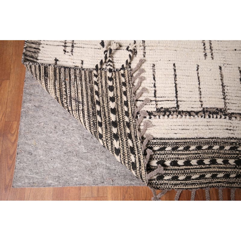 All-Over Trellis Moroccan Large Oriental Rug Hand-Knotted Wool Carpet - 9'11"x 16'0"