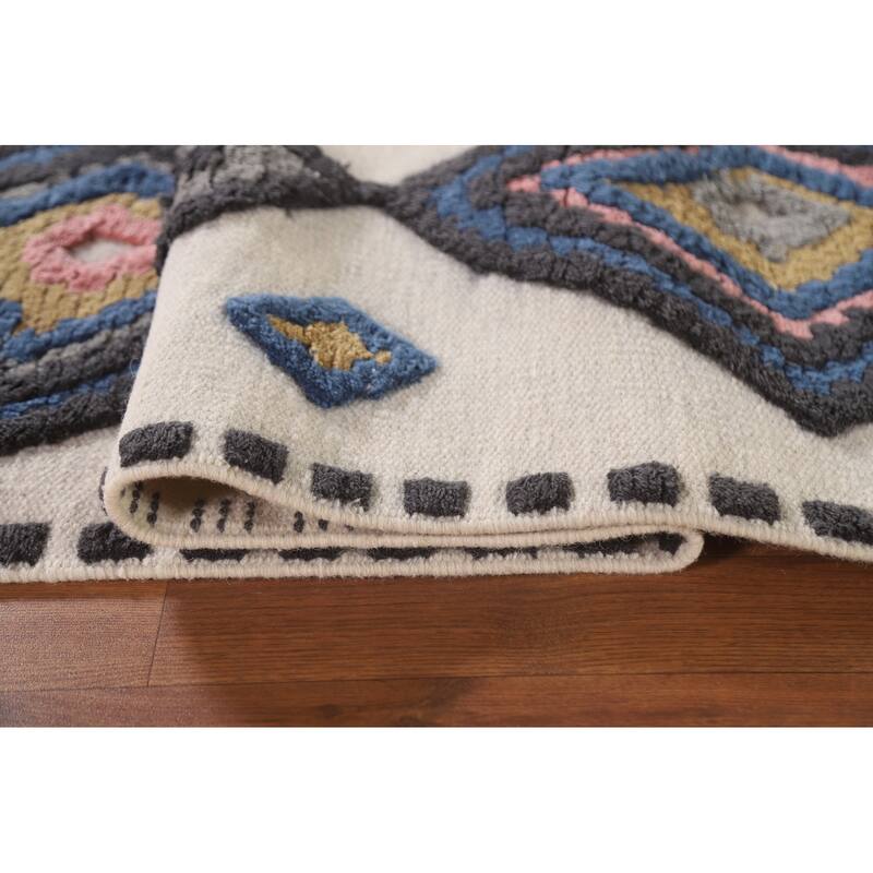 Moroccan Indian Area Rug Handmade Wool Carpet - 5'4"x 7'6"