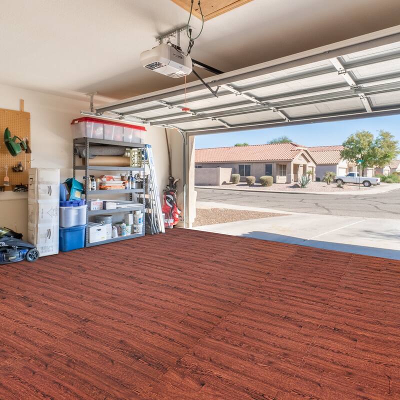 Sorbus 144 Sq. Ft. Wood Grain Floor Tiles Foam Mat EVA Interlocking Mats Tile 3/8-Inch Thick Flooring Wood Puzzle Exercise Mats