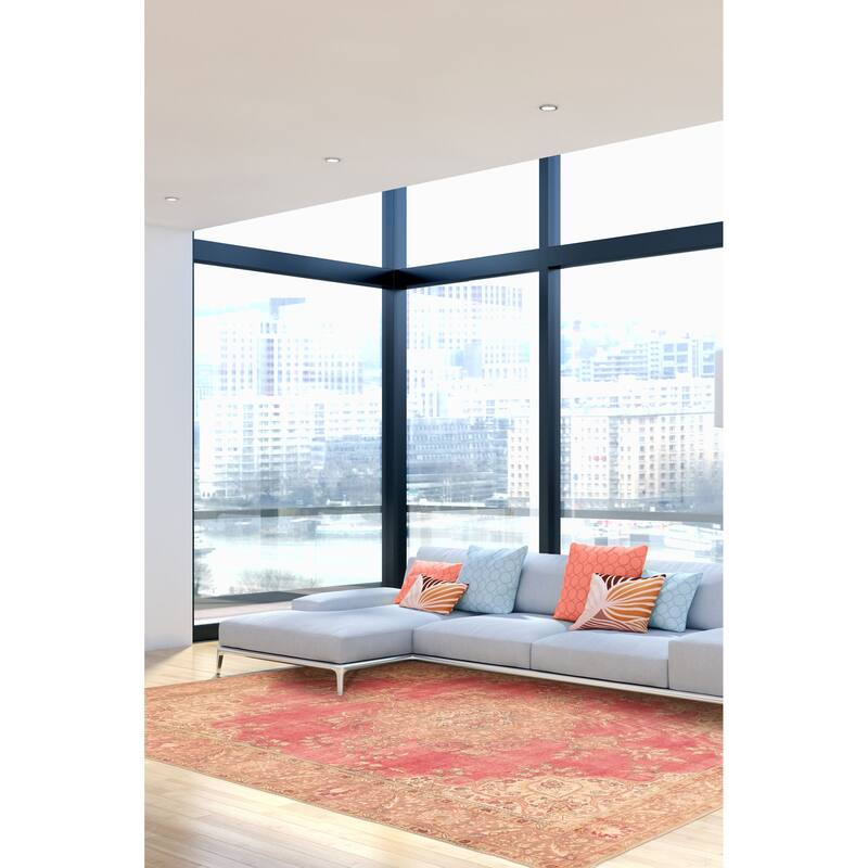 ECARPETGALLERY Hand-knotted Antalya Vintage Dark Pink Wool Rug - 9'6 x 12'6