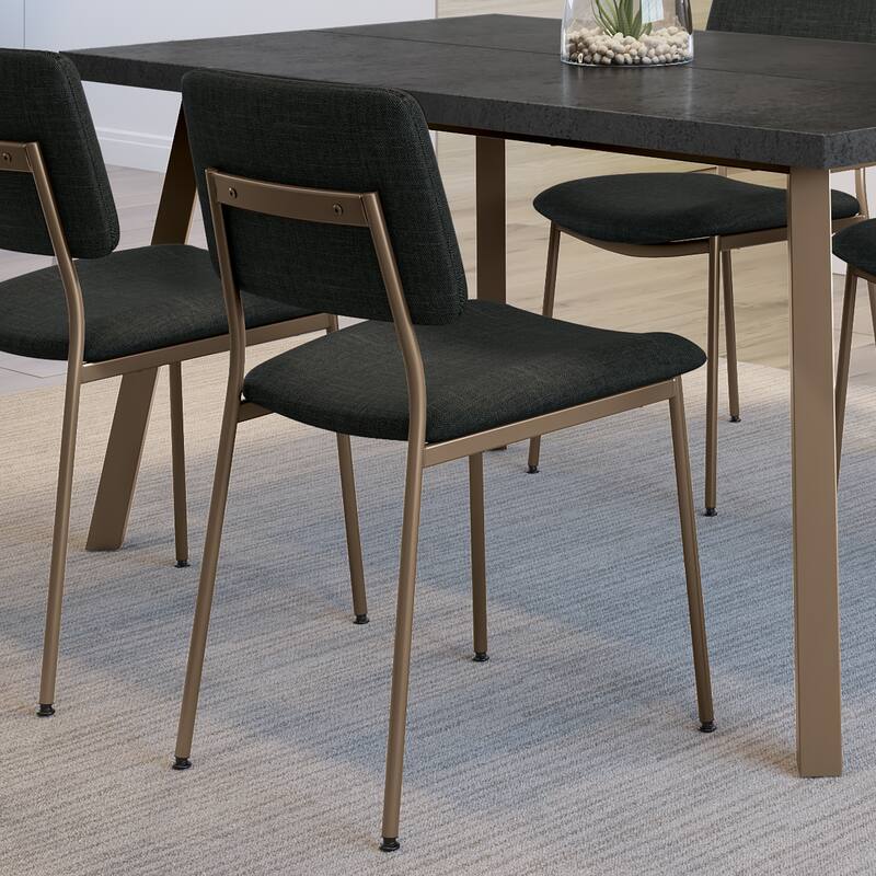 Amisco Sullivan Upholstered Dining Chair with Open Back and Metal Legs