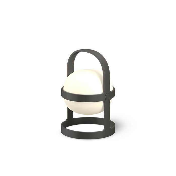 Soft Spot Solar Circular Lantern, Slate Gray